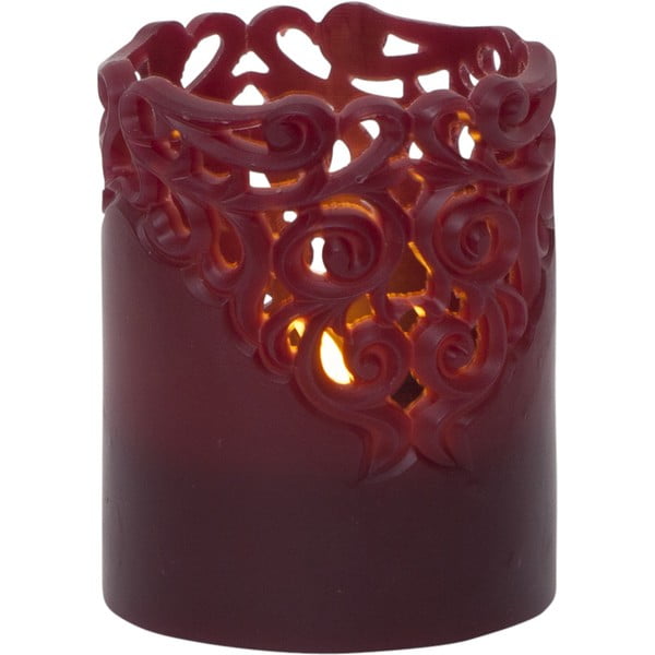 Raudona vaškinė LED žvakė Star Trading Clary, aukštis 10 cm