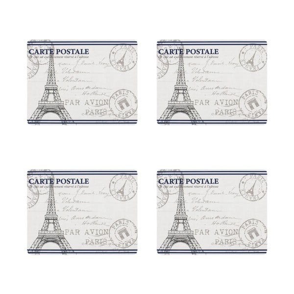 4 padėkliukų rinkinys Paris Stamp