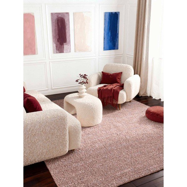 Rankų darbo pilkai rožinės spalvos iš boucle kilimas 120x170 cm Notting Hill Portobello – Ted Baker-image-2