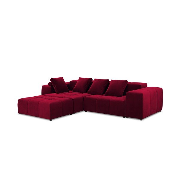 Raudono aksomo kampinė sofa (kintama) Rome Velvet - Cosmopolitan Design-image-2