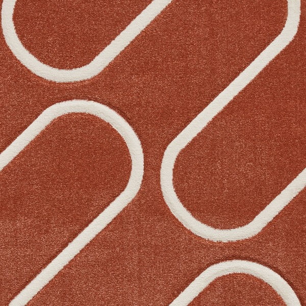 Kilimas raudonos plytų spalvos 120x170 cm Linear Curve – Catherine Lansfield-image-4