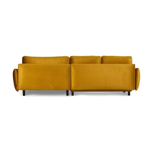 Geltona sofa-lova Bonami Selection Fira, dešinysis kampas-image-1