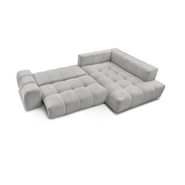 Šviesiai pilkos spalvos iš šenilinio audinio sulankstoma/su sandėliavimo vieta kampinė sofa (su dešiniuoju kampu/„L“ formos) Everest – Bobochic Paris-image-4