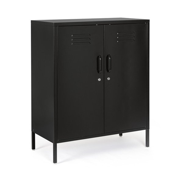 Juodos spalvos iš metalo su užraktu spintelė 80x101,5x40 cm Cambridge – Yes Everyday-image-4