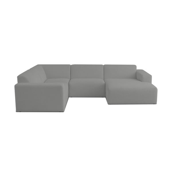 Iš boucle kampinė sofa pilkos spalvos („U“ formos) Roxy – Scandic