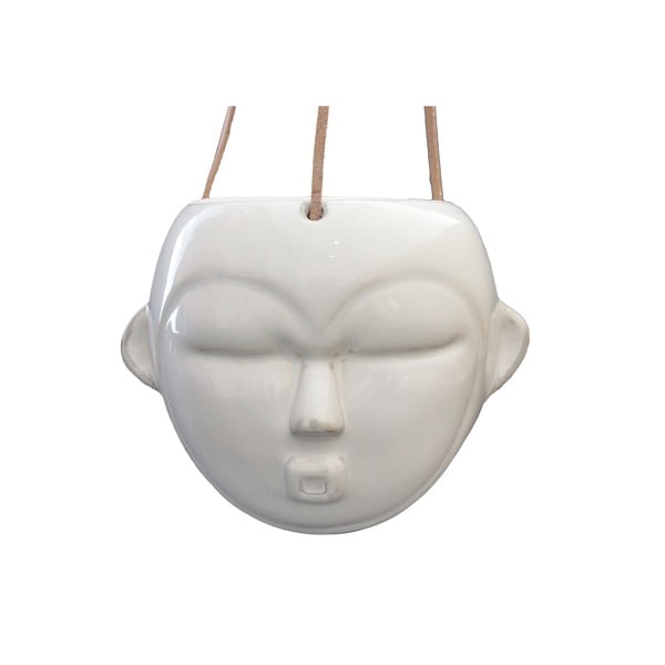 Baltas pakabinamas vazonas PT LIVING Mask, aukštis 15,2 cm