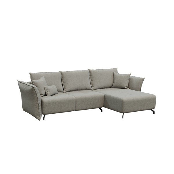 Šviesiai pilka sofa-lova Devichy Hermes John, dešinysis kampas-image-2