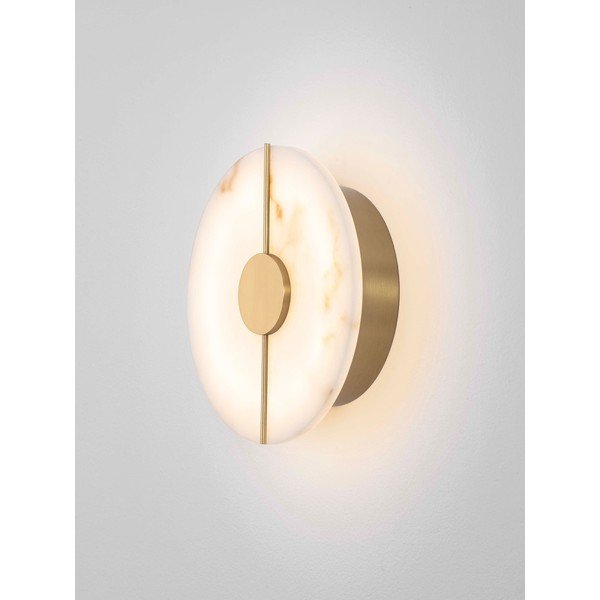 Kreminės spalvos/žalvario spalvos sieninė lempa LED su akmens dekoru Aider – Nova Luce-image-2