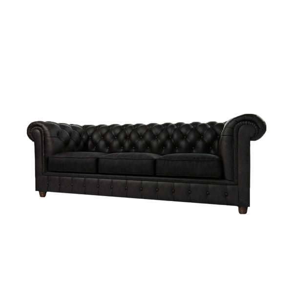 Juodo aksomo sofa 230 cm Cambridge - Ropez