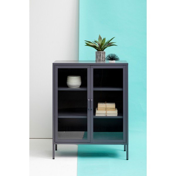 Pilkos spalvos iš plieno vitrina 80x102x40 cm Acier – Premier Housewares-image-3