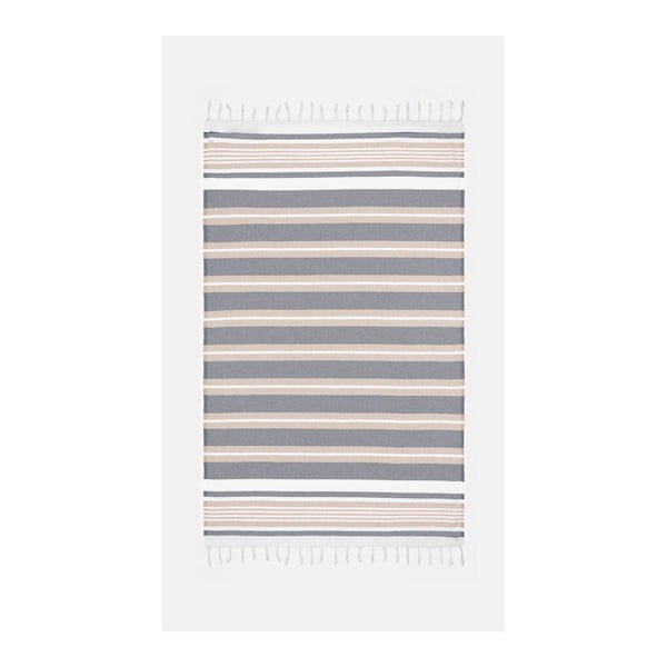 "Kate Louise Cotton Collection Line Beige Grey" rankšluostis, 100 x 180 cm