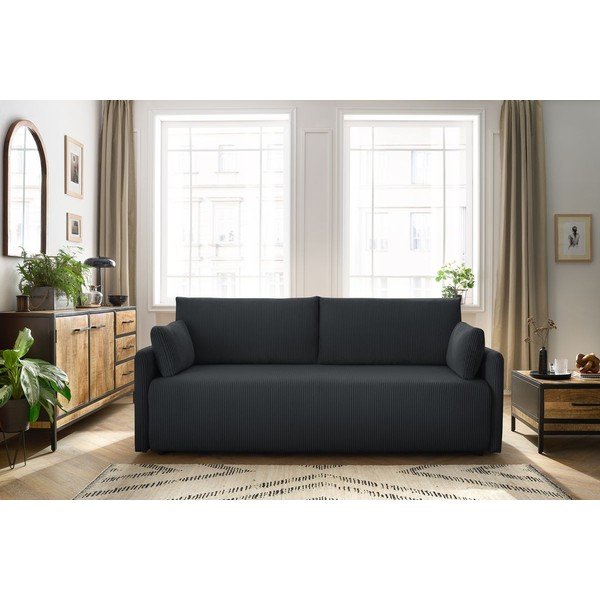 Iš kordinio velveto sulankstoma sofa tamsiai pilkos spalvos 211 cm Marcel – Bobochic Paris-image-1