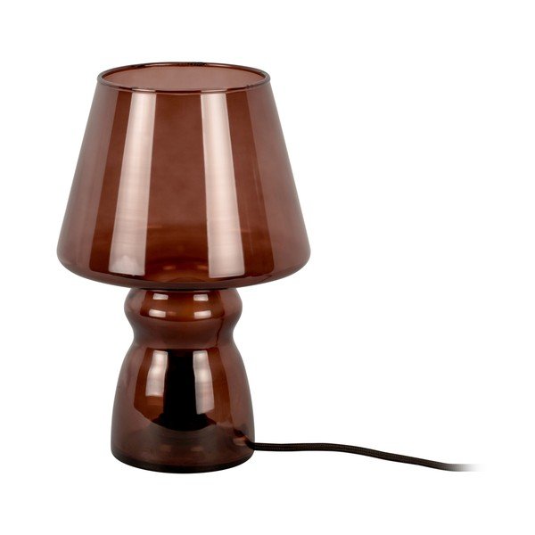 Tamsiai rudo stiklo stalinis šviestuvas Leitmotiv Glass, aukštis 25 cm-image-2