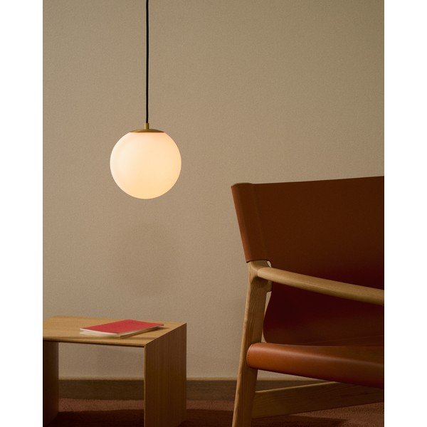 Baltos spalvos/auksinės spalvos kabantis šviestuvas ø 10 cm su stiklo gaubtu Brisia – Kave Home-image-1