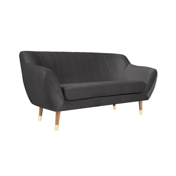 Pilka aksominė sofa Mazzini Sofos Benito, 158 cm-image-2