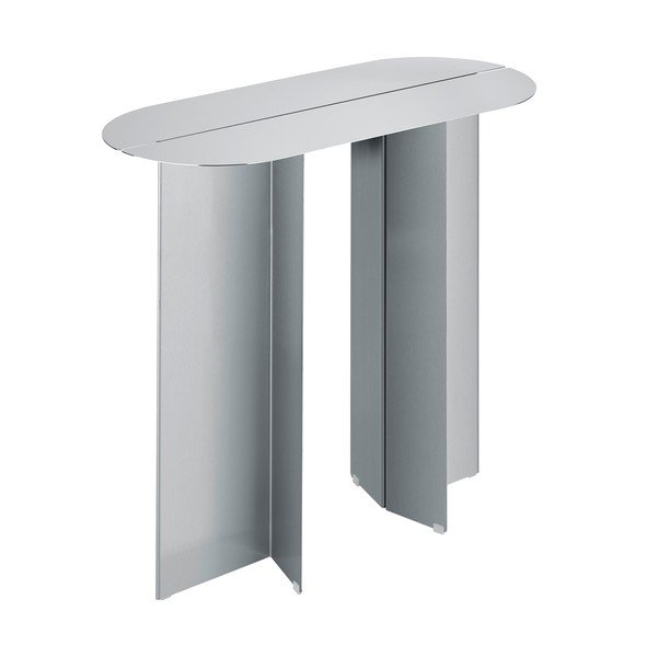 Matinės sidabrinės spalvos iš nerūdijančio plieno konsolinis staliukas 35x80 cm Oru – Blomus-image-4