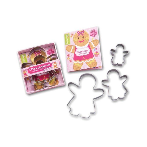 3 "Cooksmart ® Gingerbread Girl" sausainių pjaustytuvų rinkinys