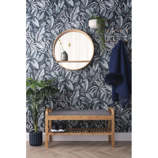 Sieninis veidrodis su lentyna mediniu rėmu ø 61 cm Sheer – PT LIVING-image-1