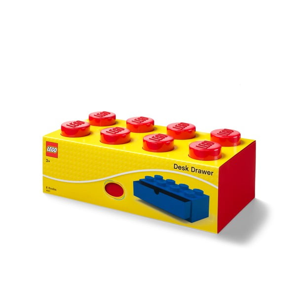 Raudona rašomojo stalo dėžutė su stalčiumi LEGO®, 31 x 16 cm-image-2