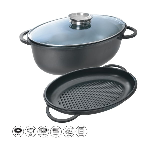 3 dalių kepimo indas su tefloniniu paviršiumi ir aromatiniu dangčiu Orion Al-image-1