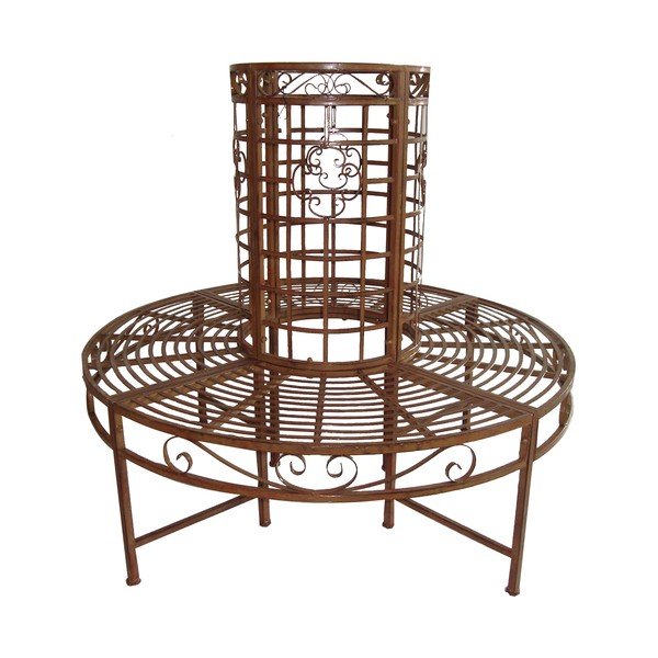 Metalinis sodo suoliukas juodos spalvos/tamsiai rudos spalvos Larissa – Garden Pleasure