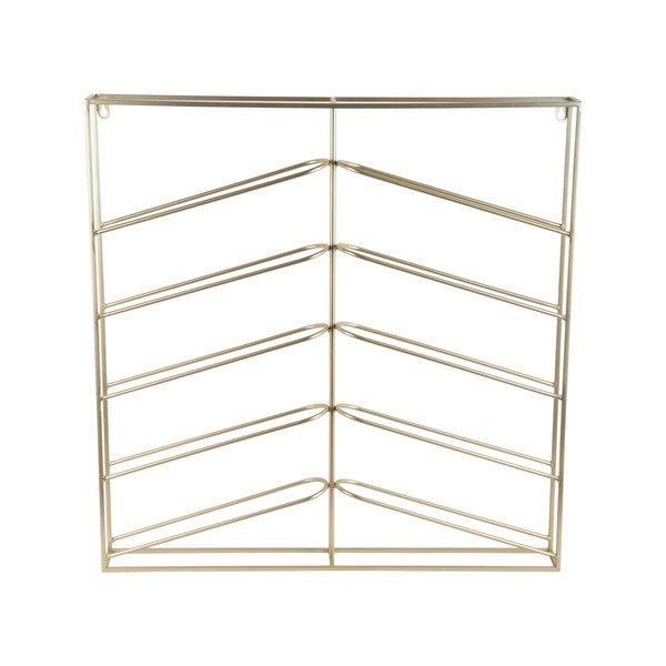 Sieninė auksinės spalvos iš metalo vyno lentyna butelių skaičius 10 67x66x7,5 cm Cuadro – PT LIVING