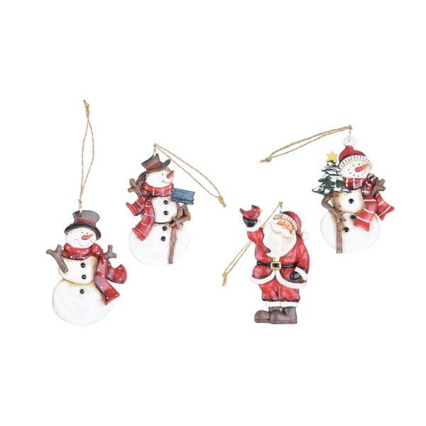 4 kalėdinių dekoracijų rinkinys su Kalėdų Seneliu Ego Dekor
