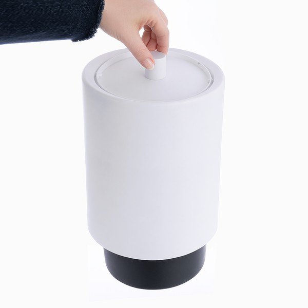 Baltos spalvos iš plastiko šiukšliadėžė 6 l – Orion-image-3