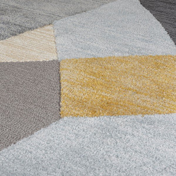Pilkos ir geltonos spalvos kilimas Flair Rugs Icon, 120 x 170 cm-image-2