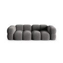 Pilkos spalvos iš velveto sofa 250 cm Loretto – Cosmopolitan Design