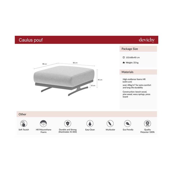 Šviesiai pilka sofa Devichy Caulus-image-4