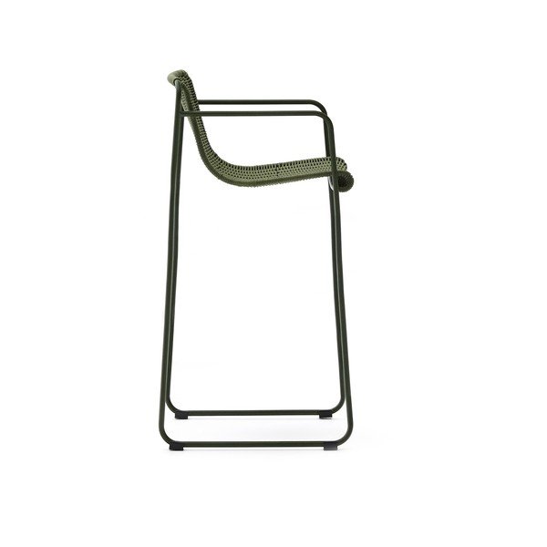 Žalios spalvos metalinė sodo baro taburetė Maurina – Kave Home-image-3