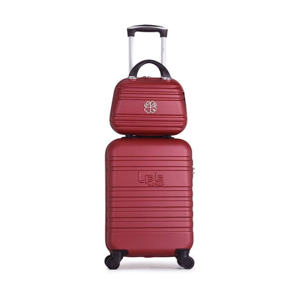 LPB Aurelia bordo raudonos spalvos 4 ratų bagažo ir kosmetinės rinkinys
