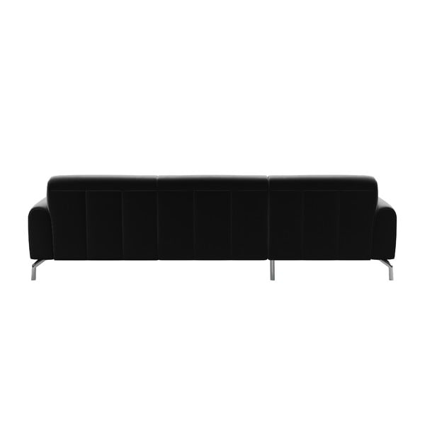 Tamsiai pilka aksominė kampinė sofa MESONICA Puzo, kairysis kampas-image-3