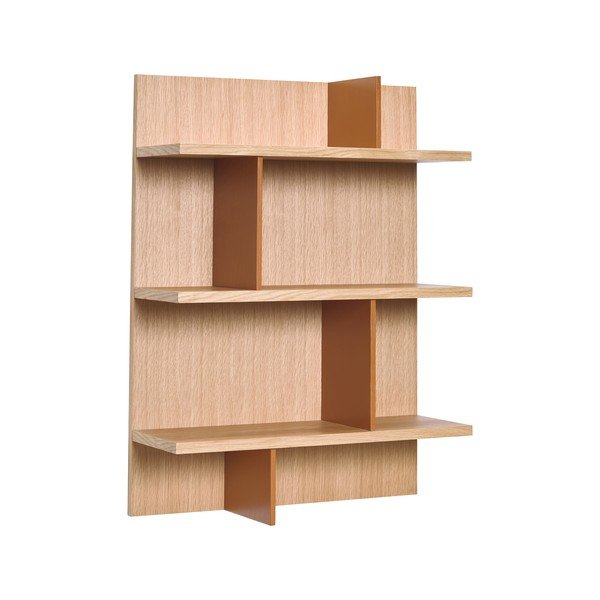 Natūralios spalvos kelių aukštų sieninė lentyna iš ąžuolo 60 cm Stand – Hübsch