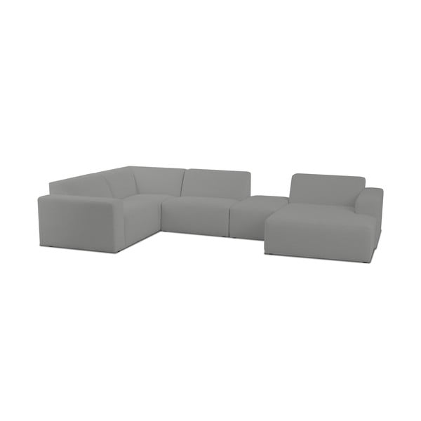 Iš boucle kampinė sofa pilkos spalvos („U“ formos) Roxy – Scandic-image-1