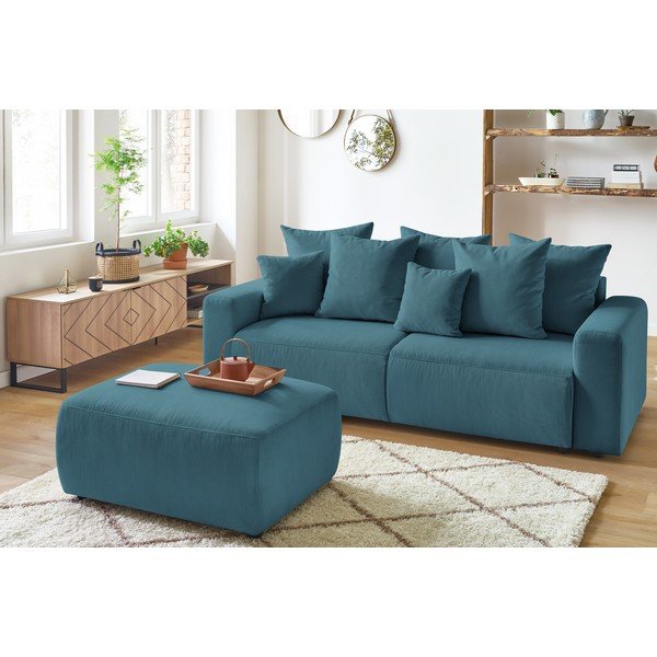 Mėlynas velvetinis pufas Bobochic Paris Envy-image-4