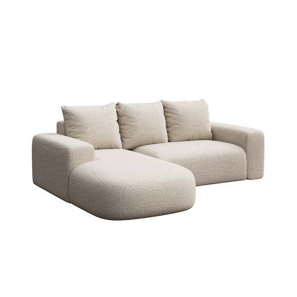 Smėlio spalvos iš boucle kampinė sofa (su kairiuoju kampu/su gultu) Monce – Rodier-image-2