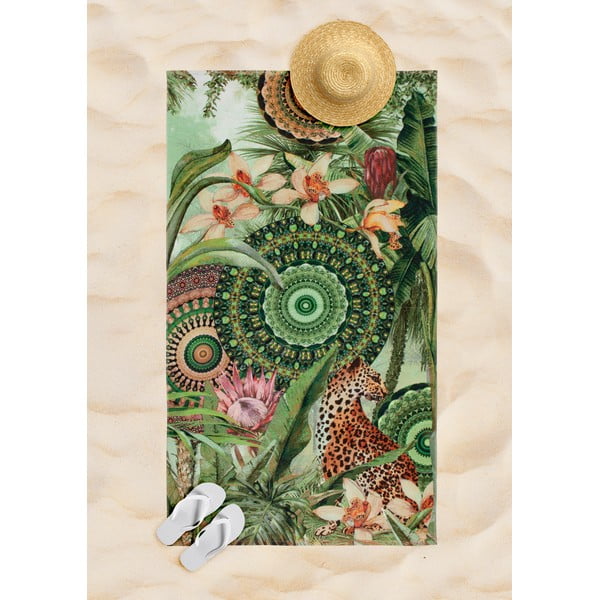 Paplūdimio rankšluostis žalios spalvos 100x180 cm – HIP-image-1