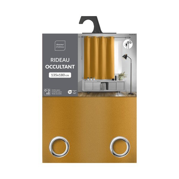 Ochros spalvos visiškai užtemdo užuolaida 135x180 cm Occult – douceur d'intérieur-image-2