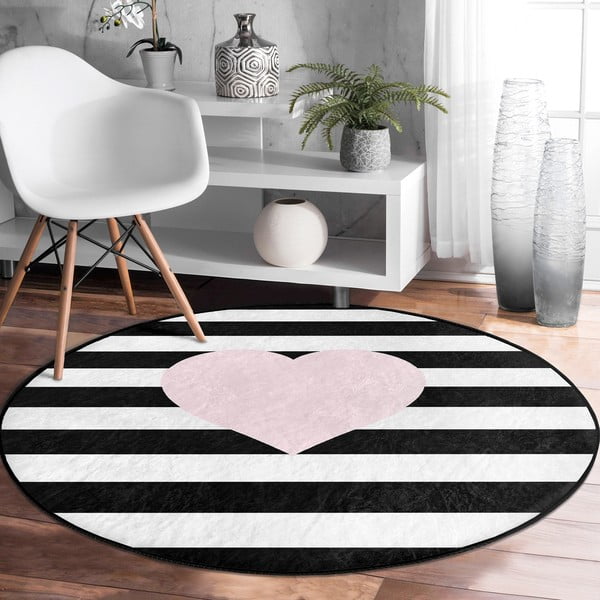 Vaikiškas kilimas juodos ir baltos spalvos ø 80 cm Comfort – Mila Home-image-4