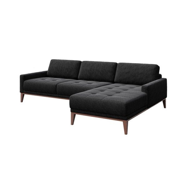 Antracito pilkos spalvos kampinė sofa MESONICA Musso Tufted, dešinysis kampas-image-2