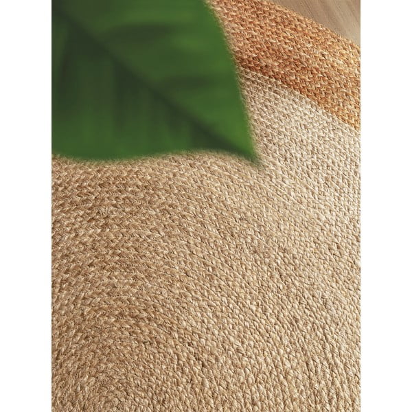 Apverčiamas/rankų darbo dramblio kaulo spalvos iš džiuto apvalios formos kilimas ø 120 cm Jutta Ivory – Hanse Home-image-3