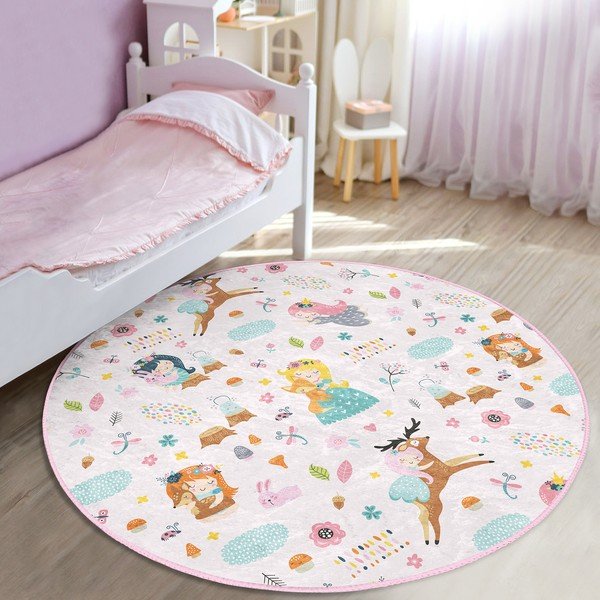 Vaikiškas kilimas šviesiai rožinės spalvos ø 100 cm Comfort – Mila Home-image-1