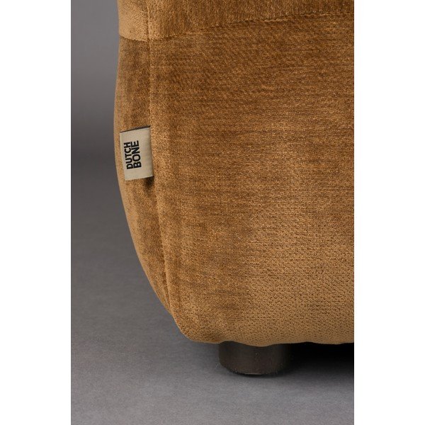 Rudos spalvos modulinė taburetė iš velveto Hackman – Dutchbone-image-4