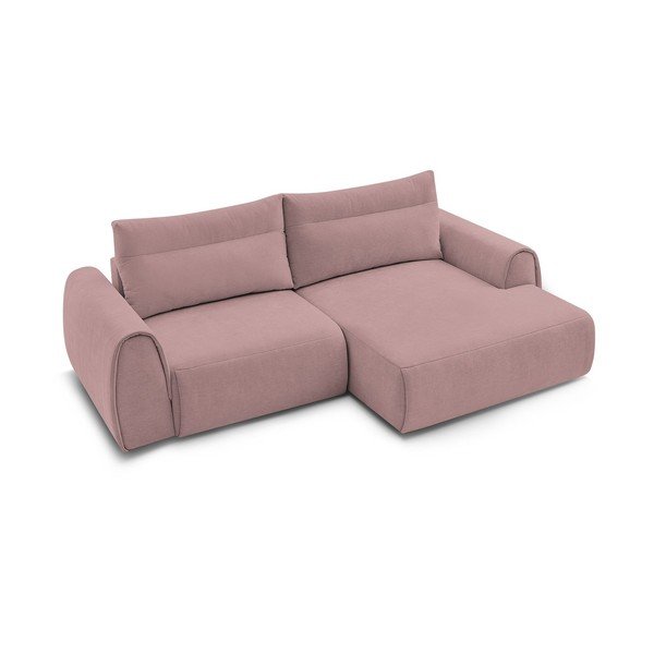 Kampinė sofa šviesiai rožinės spalvos Aden – Bobochic Paris-image-4