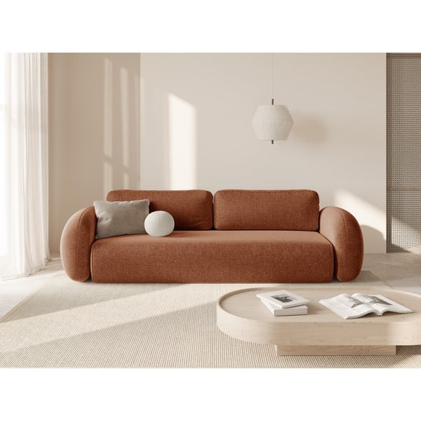 Raudonos plytų spalvos iš šenilinio audinio sulankstoma/su sandėliavimo vieta sofa 262 cm Tonale – Cosmopolitan Design-image-1