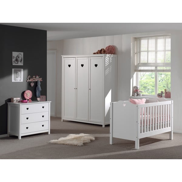 Baltos spalvos vaikiška spinta 159x191x57 cm Amori – Vipack-image-1