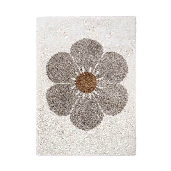 Šviesiai pilkos ir kreminės spalvos vaikiškas kilimas 120x170 cm Bohemian Daisy - Nattiot