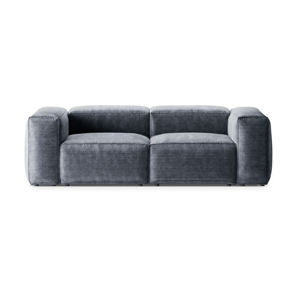 Pilkai mėlynos spalvos iš kordinio velveto sofa 224 cm Bergamo – Cosmopolitan Design